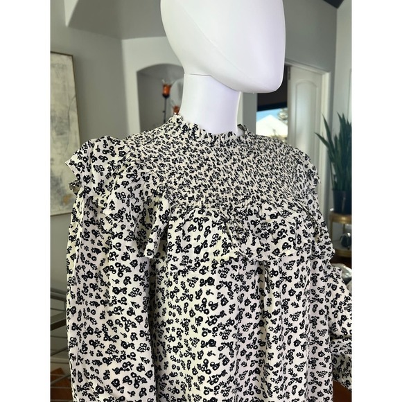 Scotch & Soda Floral Smocked Ruffle Shift Dress - Picture 3 of 16